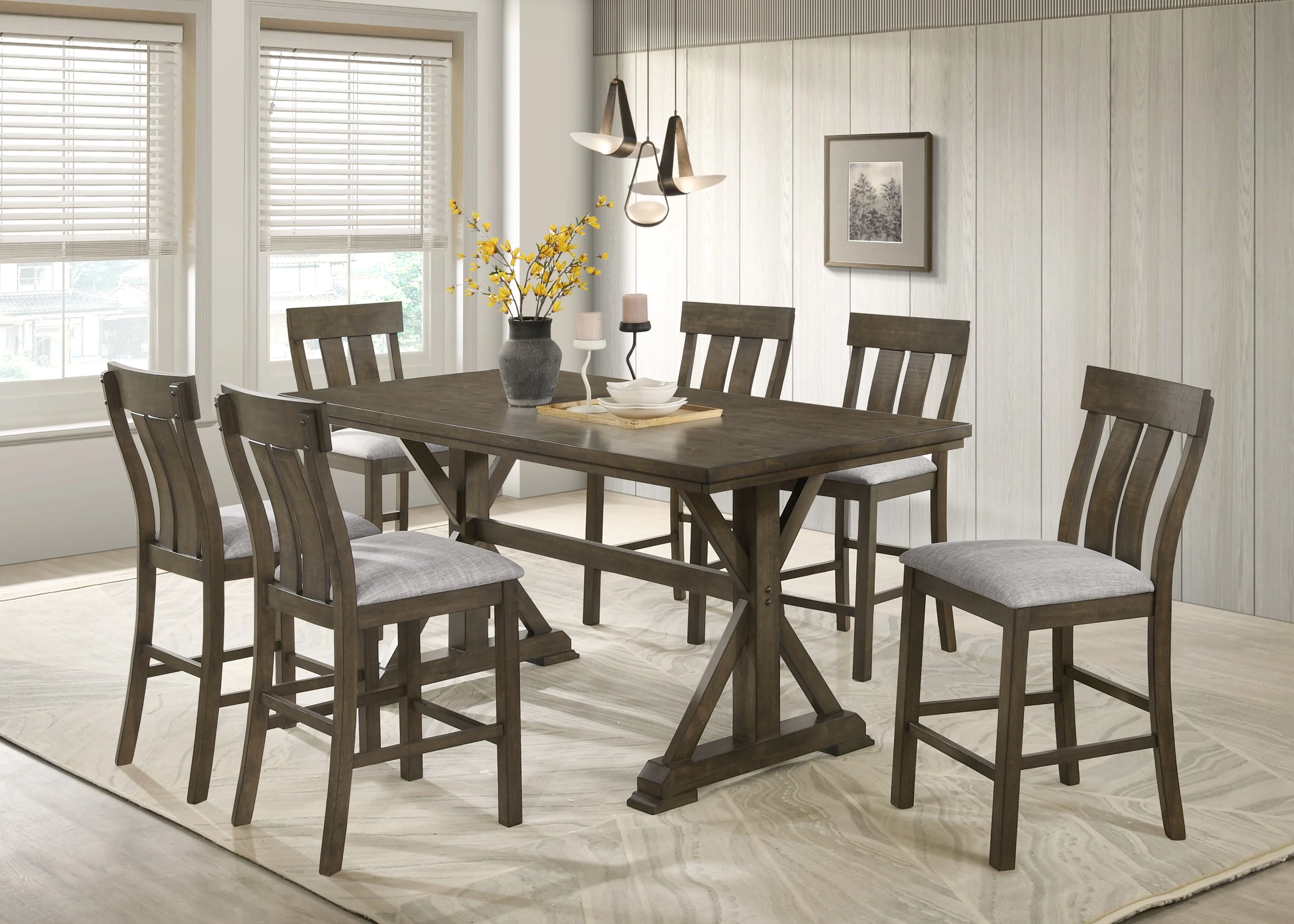 Lloyd Dark Gray Rectangular Counter Height Set - Image 3
