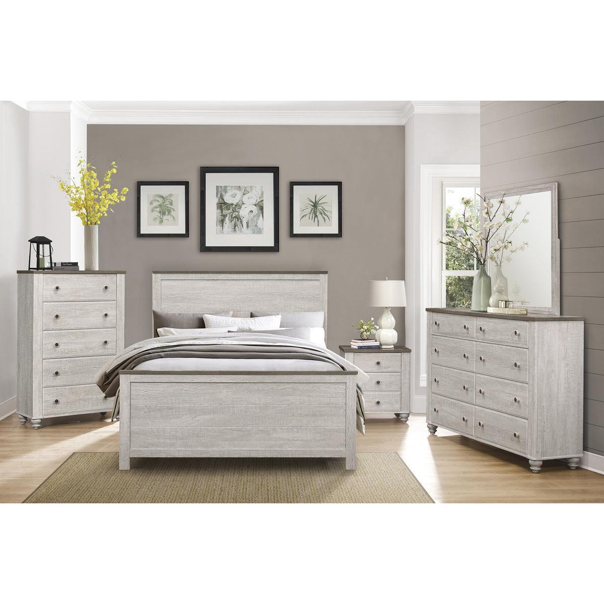 Nashville Antique White Brown Panel Full Bed - Image 3