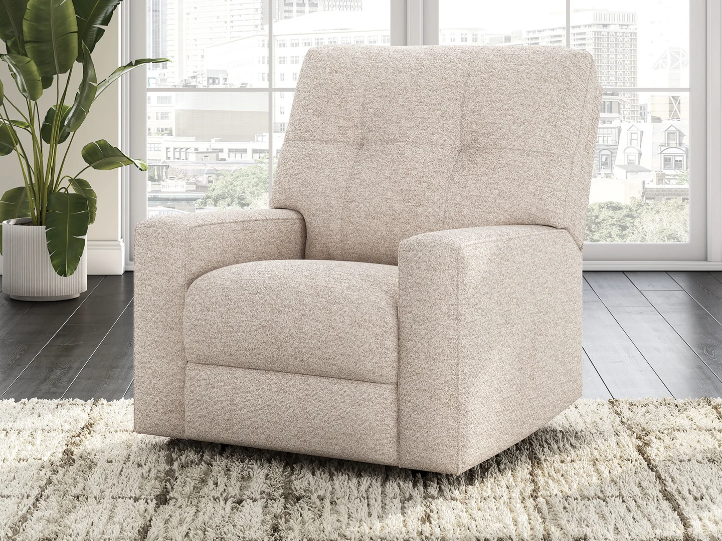 Larimer Stone Chenille Recliner - Image 1