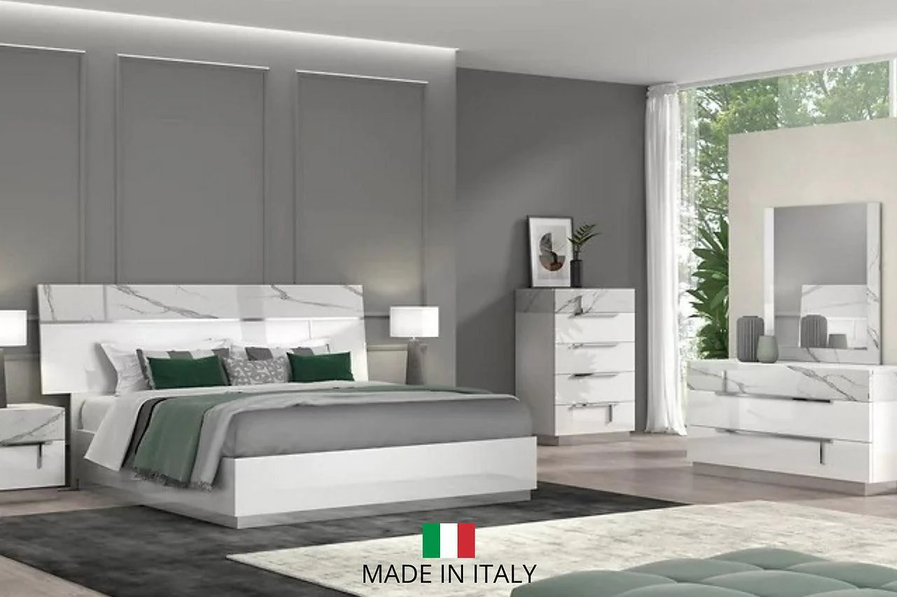 Sunset White Platform Queen Bed - Image 2