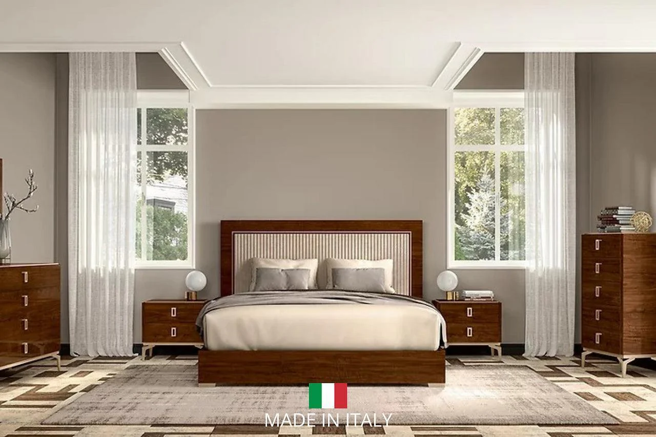 Eva Brown Italian Panel Bedroom Set