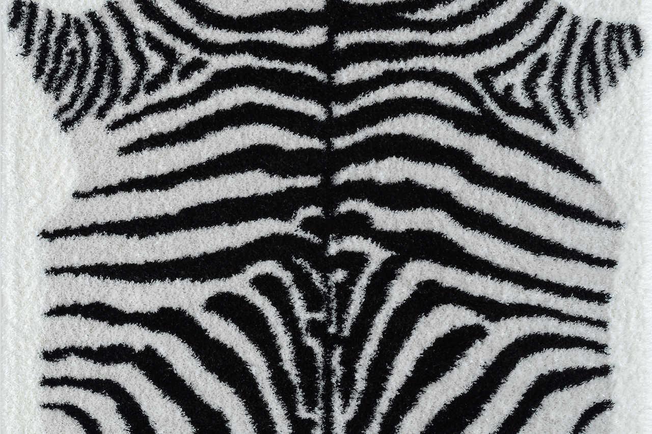 Comfy Shag Black White Area Rug - Image 1