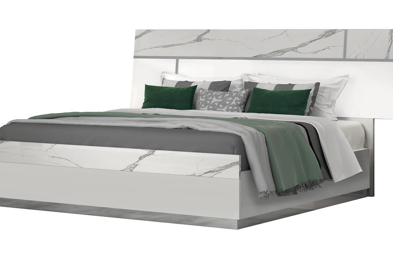 Sunset White Platform Queen Bed - Image 1