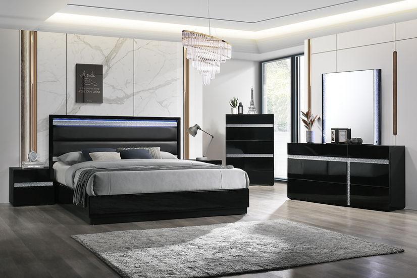 San Marino Black 2-Drawers Nightstand - Image 2