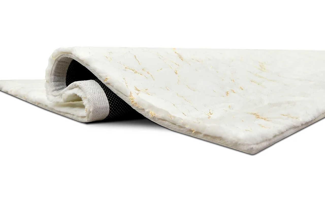 Rabbit White gold Art Silk Shine Rug - Image 2