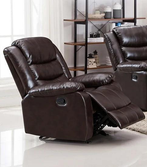 Miami Brown Faux Leather Upholstered Recliner - Image 1