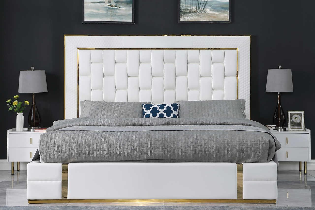Marbella White Storage Platform Queen Bed - Image 1
