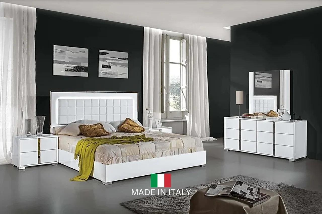 Alice White LED Upholstered Panel Bedroom Set
