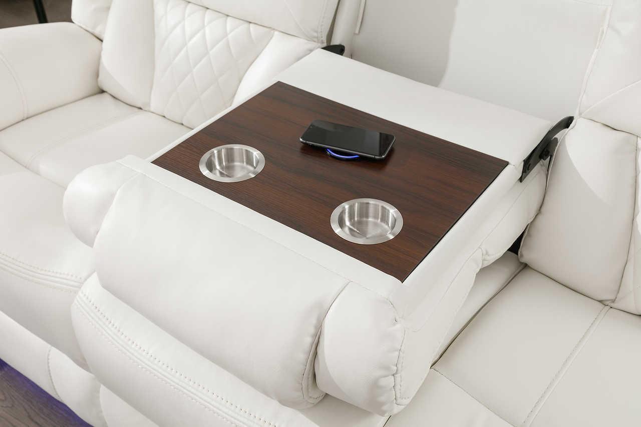 Party Time White Reclining Sofa, Loveseat Recliner - Image 3