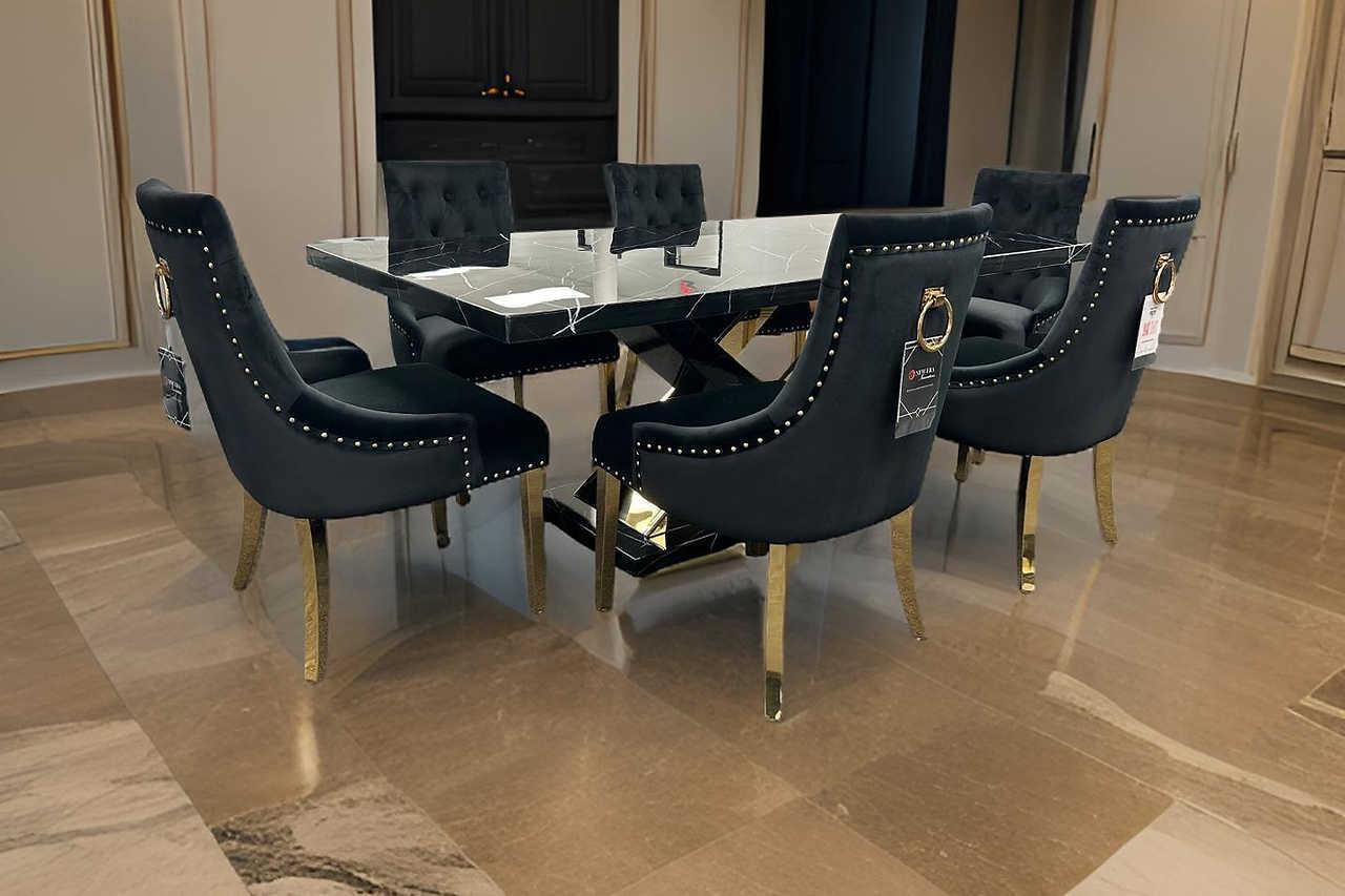Viva Black Gold Dining Table - Image 2