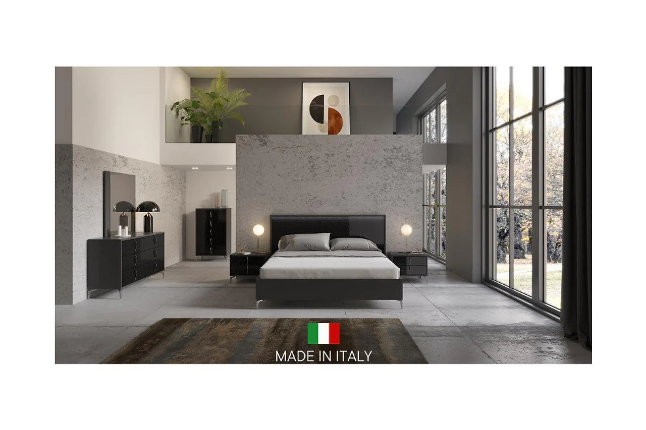 Osiris Black Gray LED Panel Bedroom Set - Image 3
