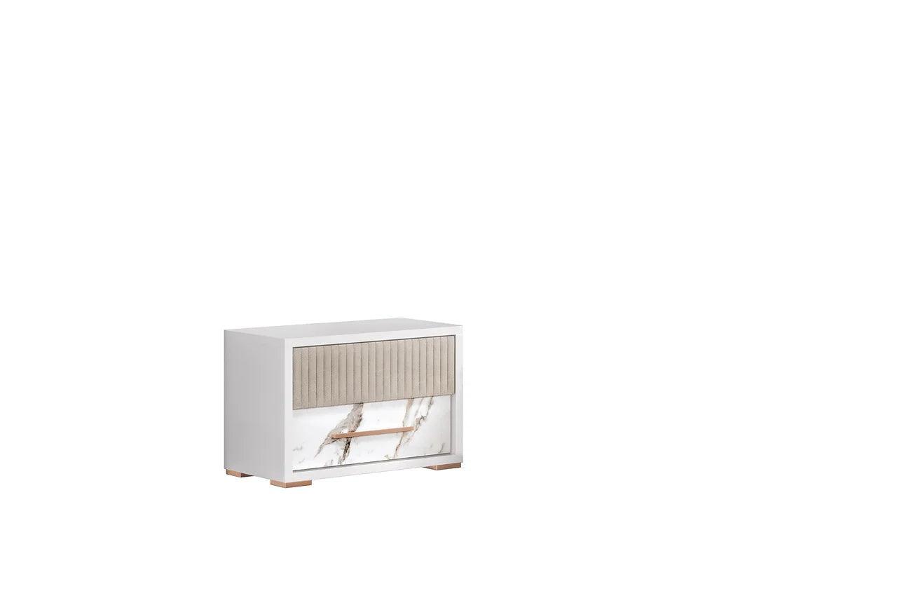 Cruz White Gray Nightstand - Image 1