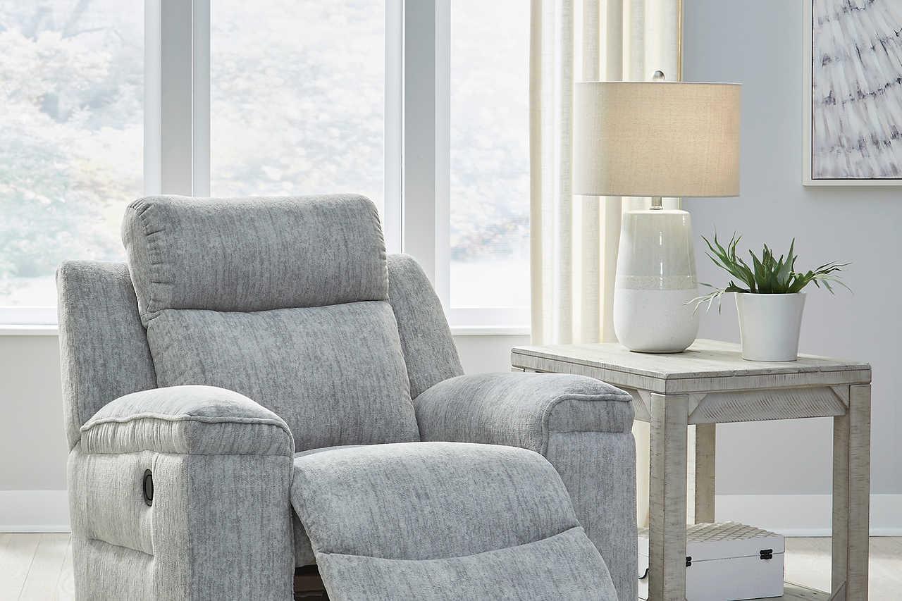 Buntington Light Gray Rocker Recliner - Image 2