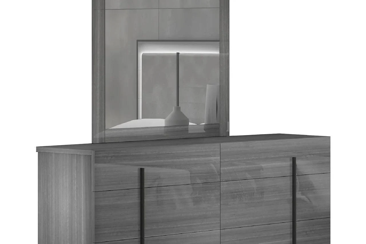 Blade Gray LED Velvet Bedroom Set - Image 3