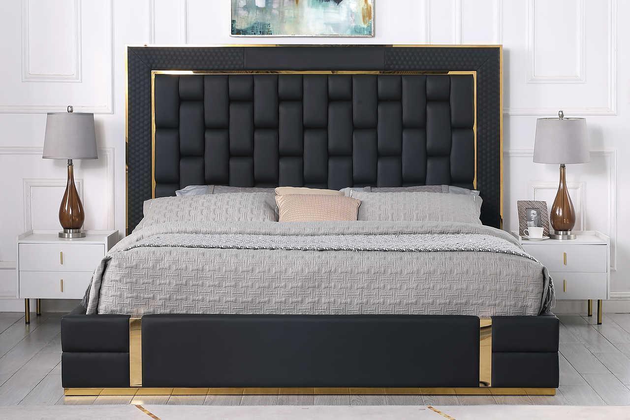 Marbella Black Storage Platform Queen Bed - Image 1