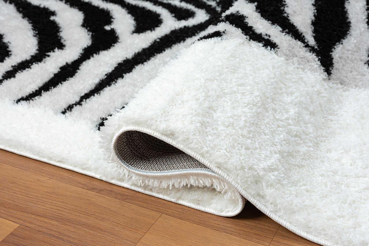 Comfy Shag Black White Area Rug - Image 2
