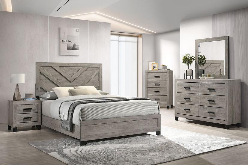 Avery Light Gray Panel Bedroom Set - Image 1