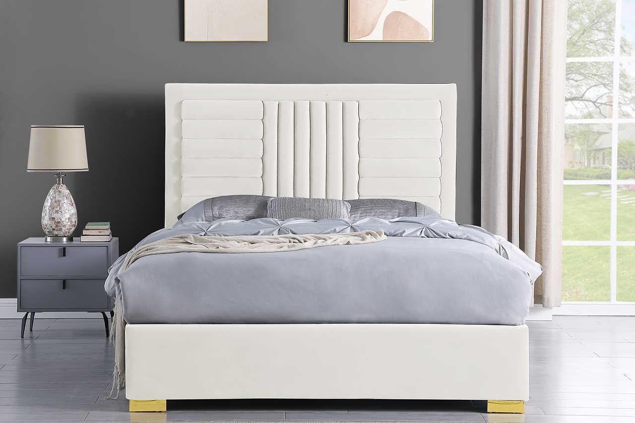 Anita Ivory Upholstered Platform King Bed - Image 2