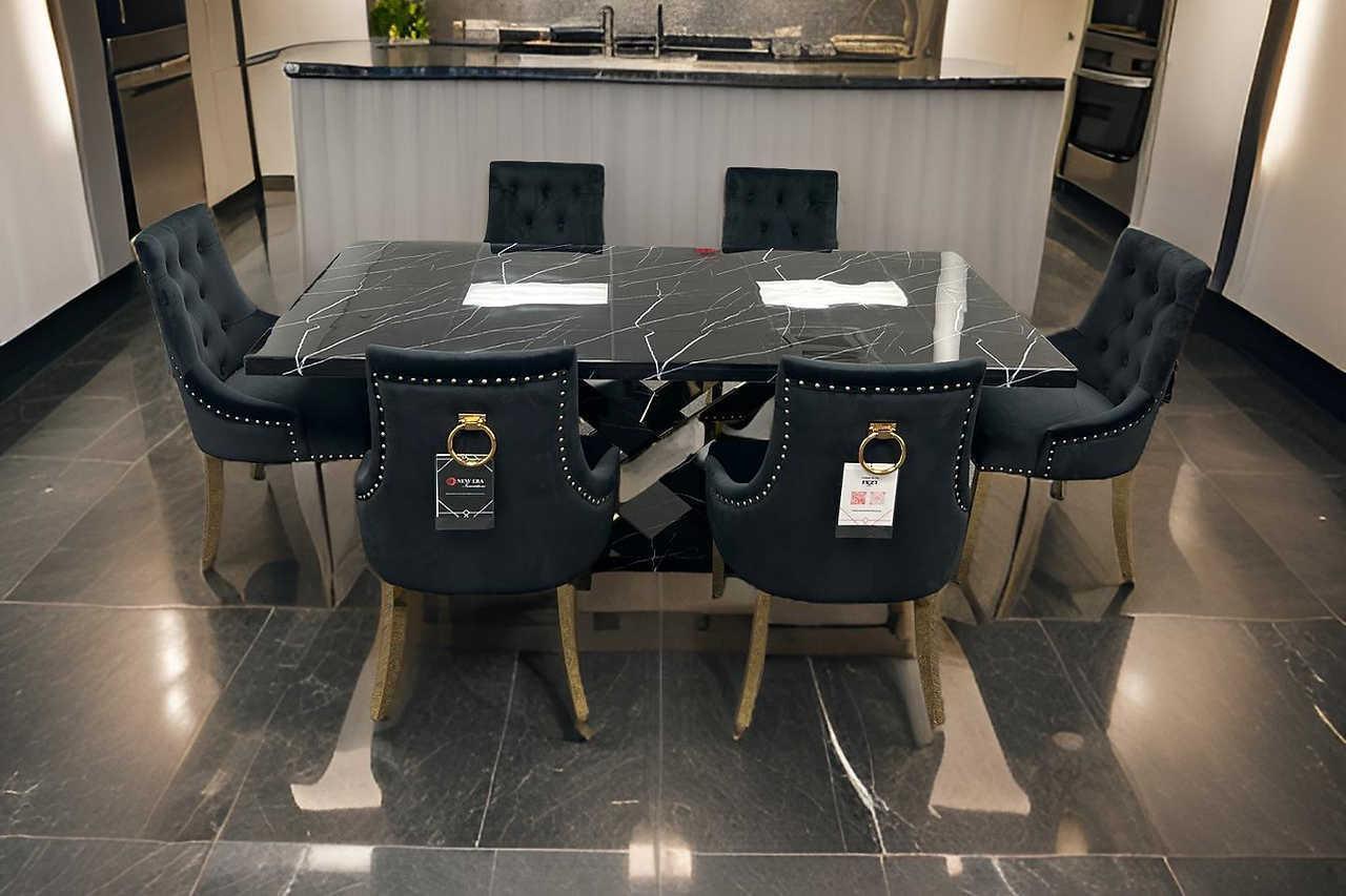 Viva Black Gold Dining Table - Image 3