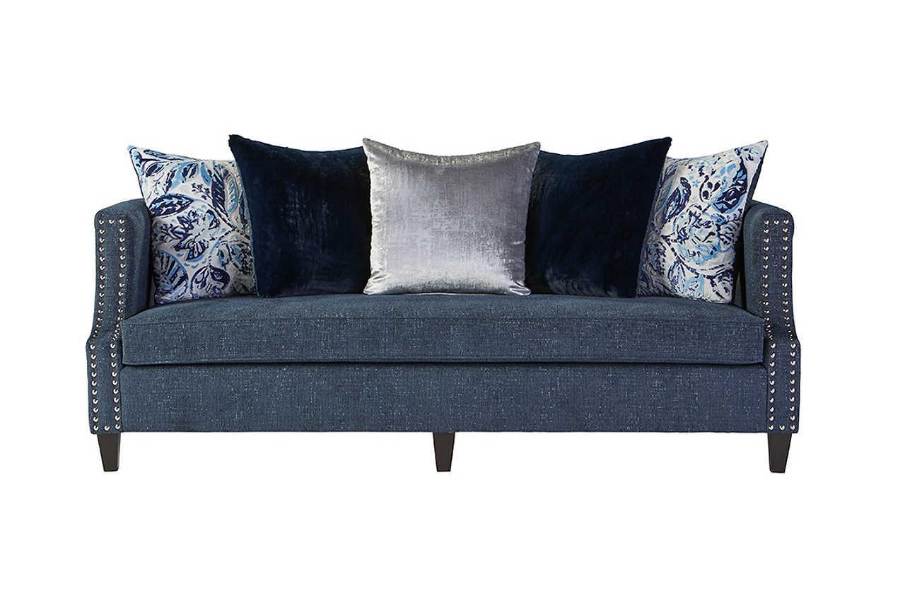 Simone Blue Fabric 2-Piece Living Room Set - Image 2