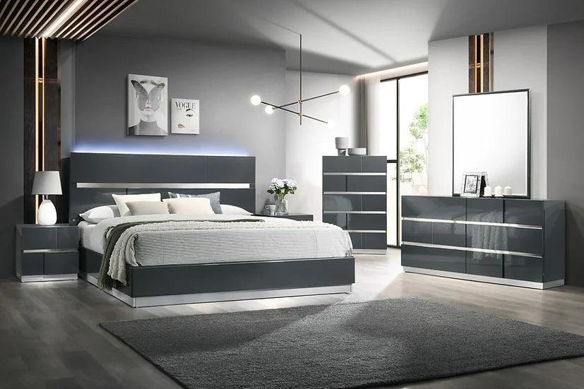 Verona Gray LED Panel Bedroom Set - Image 1