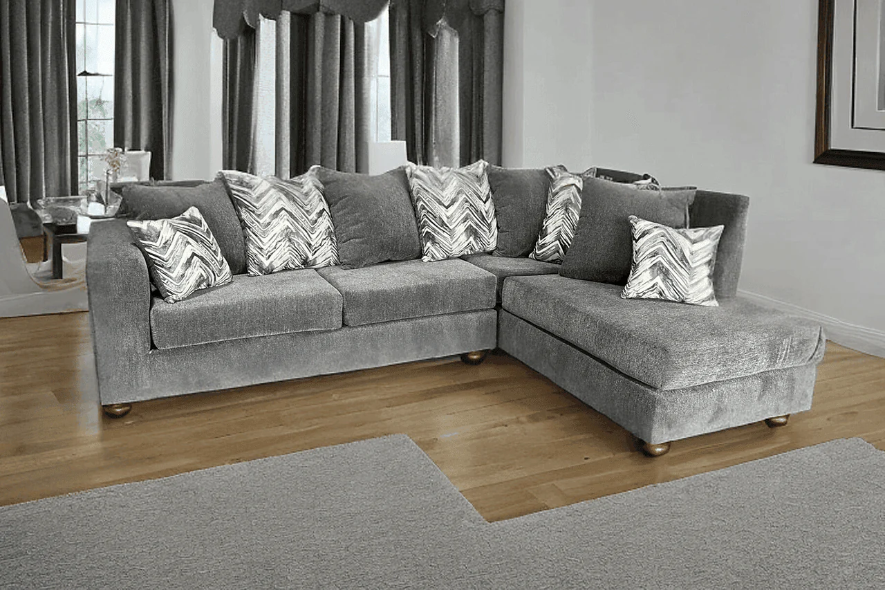 Zander Gray Fabric Sectional - Image 1