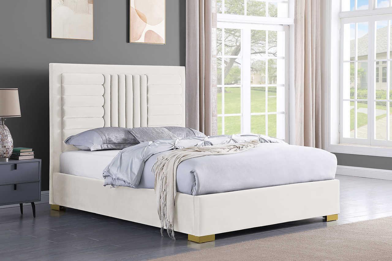 Anita Ivory Upholstered Platform King Bed - Image 1