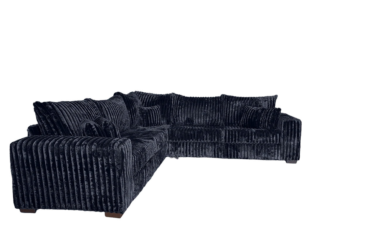 Noah Black Corduroy Sectional - Image 2
