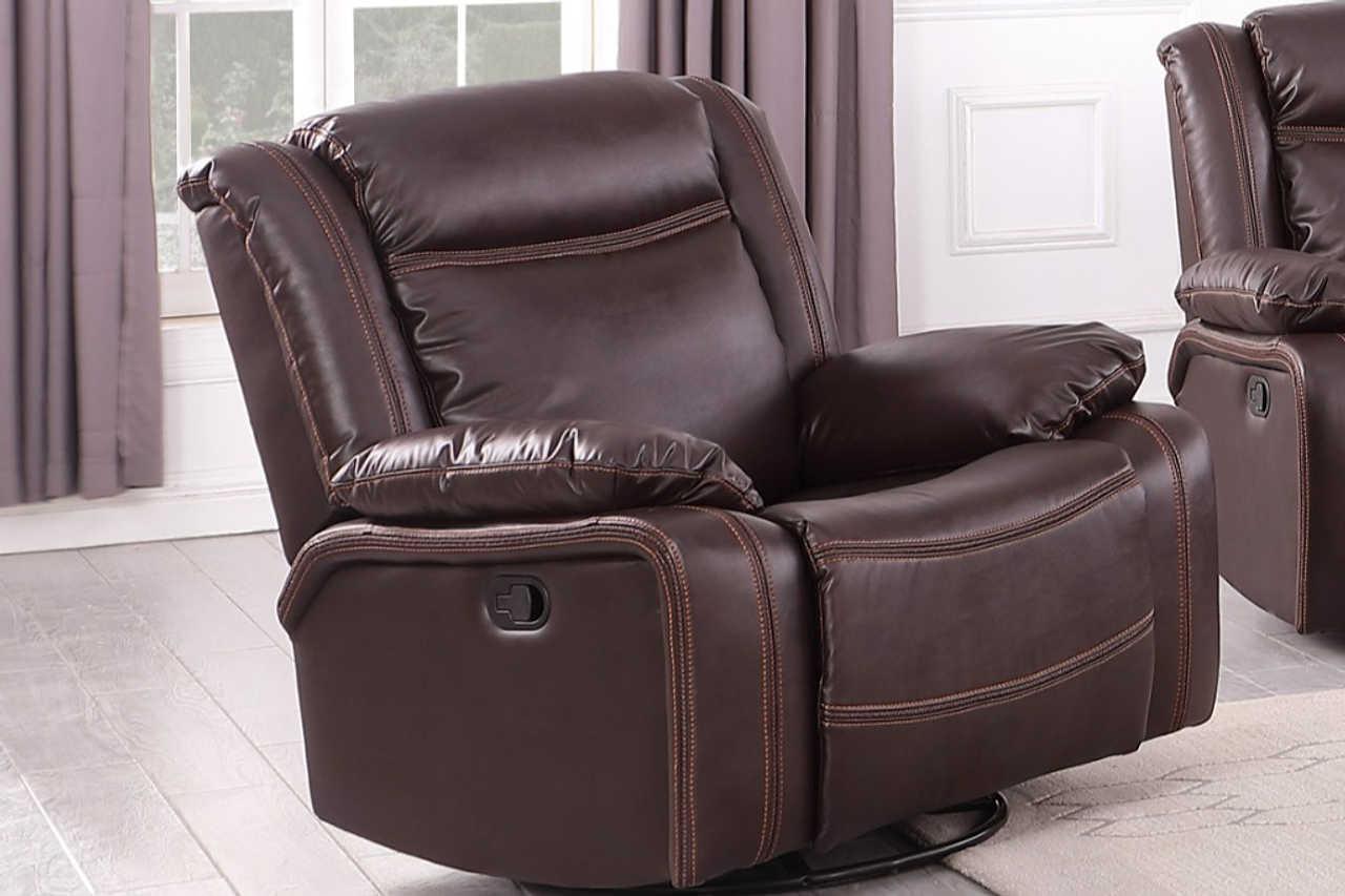 Daniela Brown Swivel Rocker Recliner - Image 1