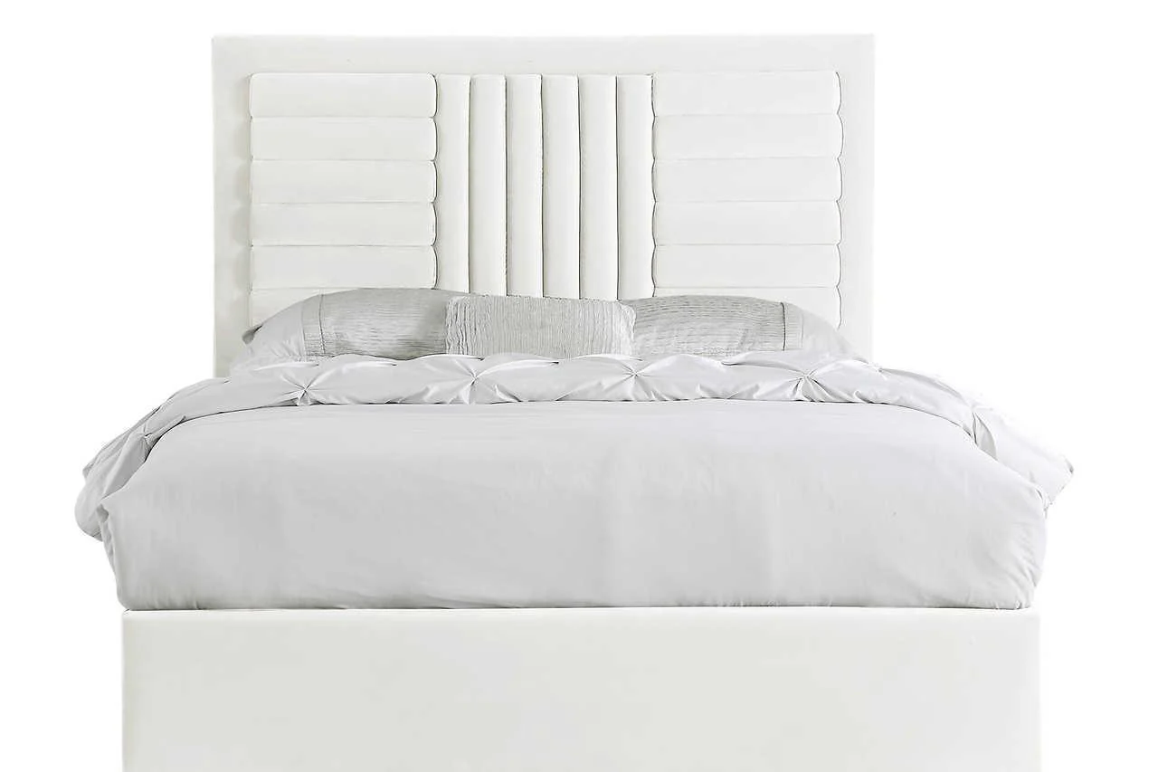 Anita Ivory Upholstered Platform King Bed - Image 3