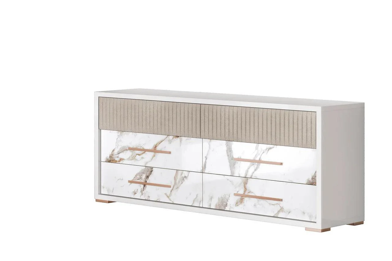 Cruz White Gray LED Bedroom Set - Image 3