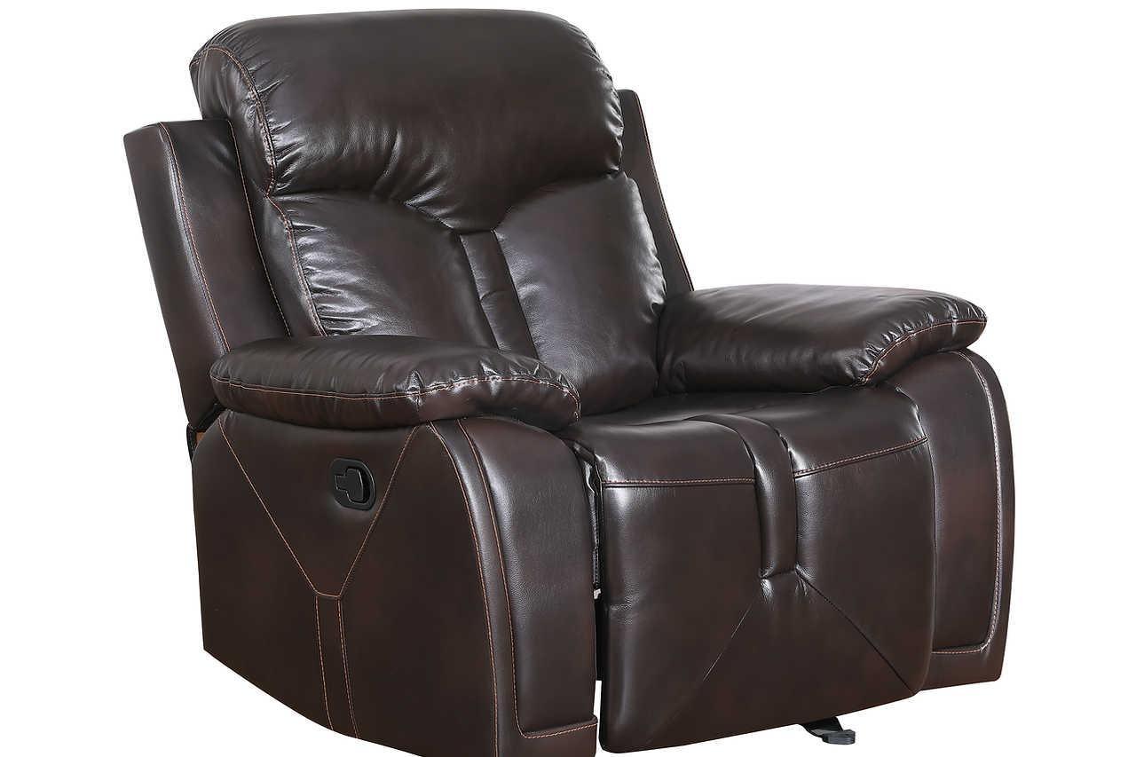 Monica Black Brown Leather Recliner - Image 2