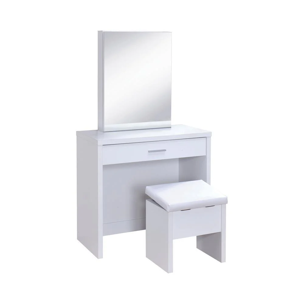 Harvey 2-Piece Vanity Set With Lift top Stool White - Image 2