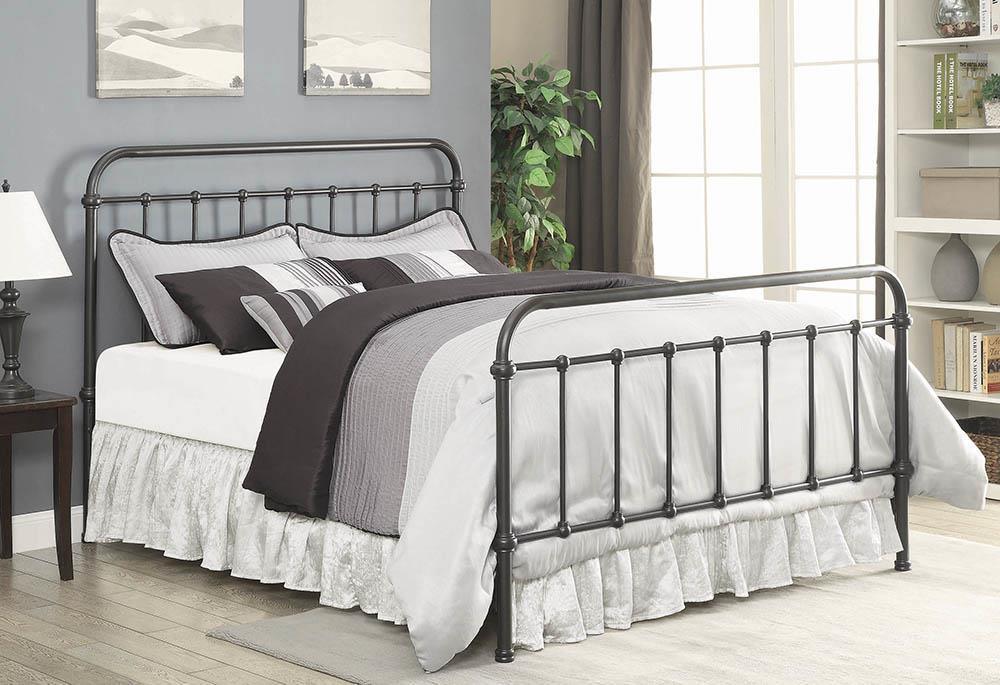 Livingston Full Panel Metal Bed Dark Bronze - Image 1