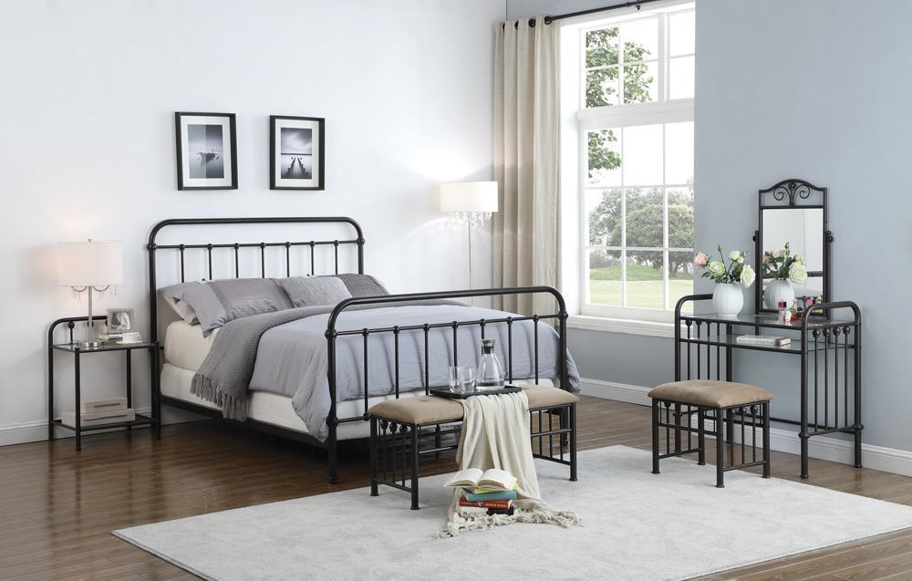 Livingston King Panel Metal Bed Dark Bronze - Image 3