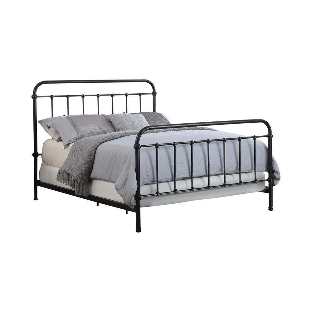 Livingston Queen Panel Metal Bed Dark Bronze - Image 3