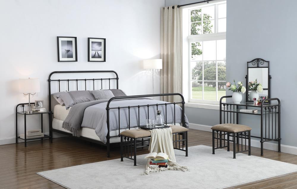 Livingston Queen Panel Metal Bed Dark Bronze - Image 2