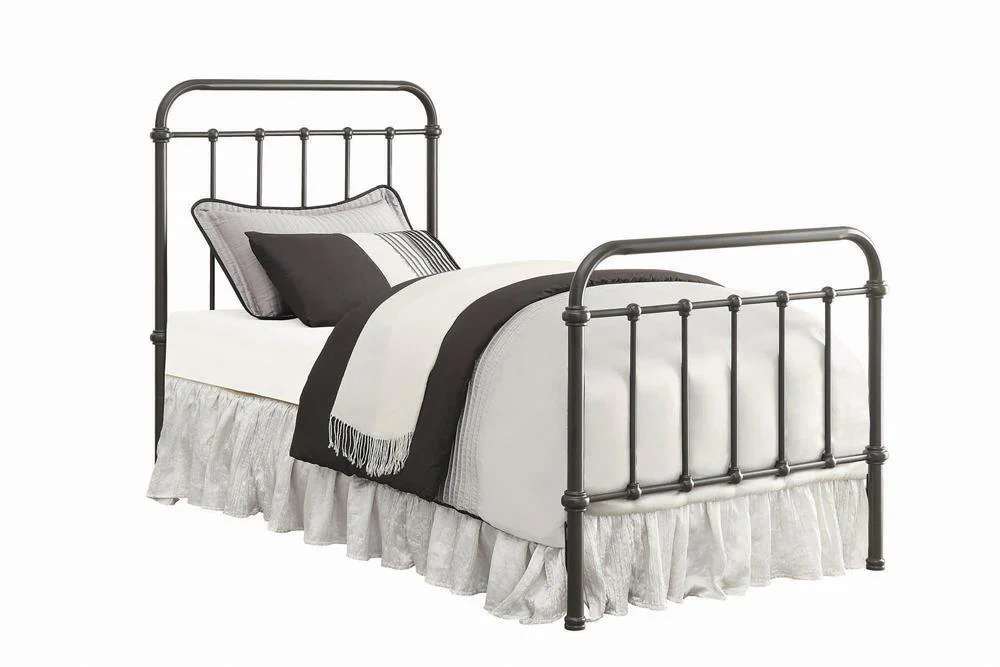 Livingston Twin Panel Metal Bed Dark Bronze - Image 1