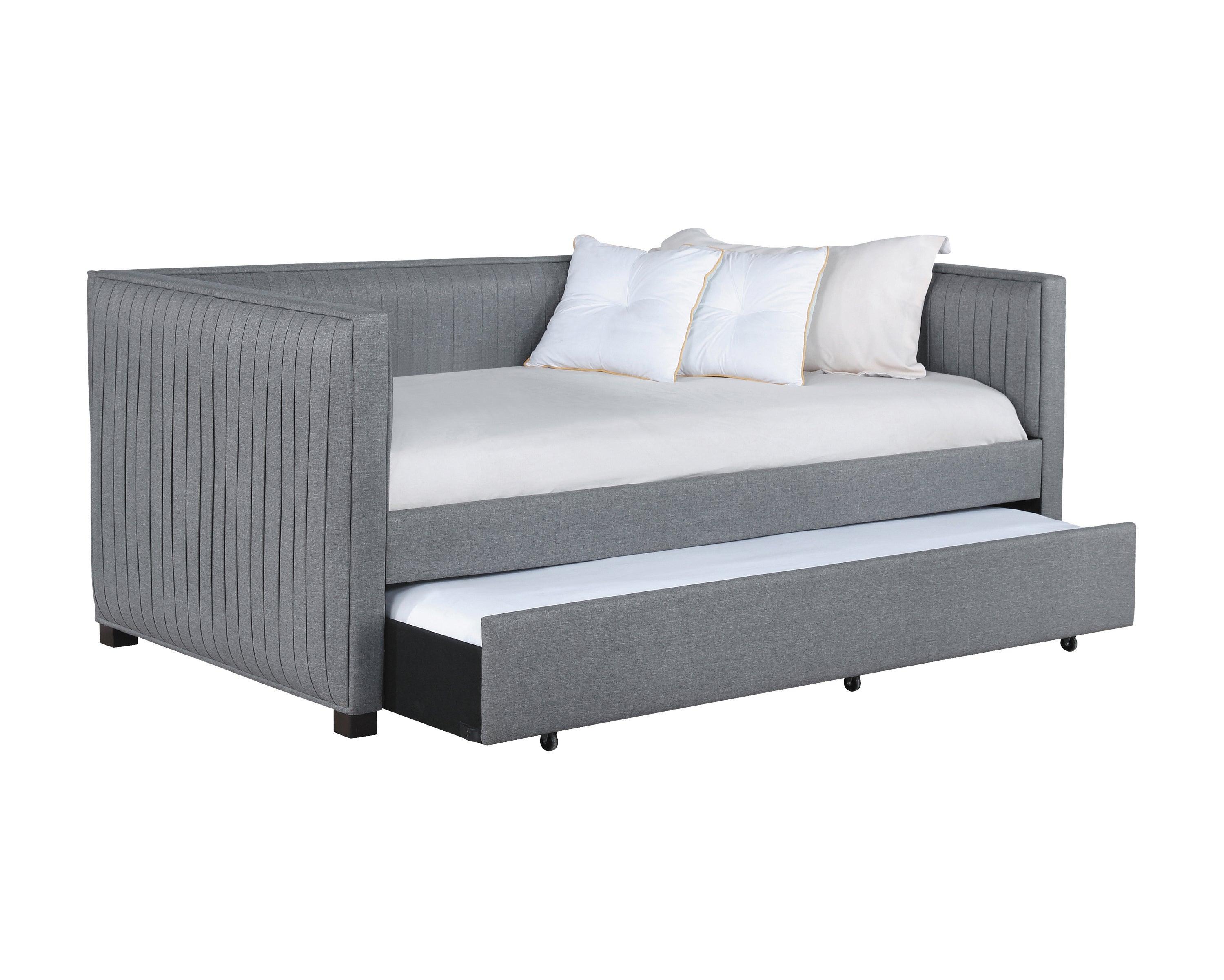 Brodie Upholstered Twin Daybed With Trundle Grey - Image 2