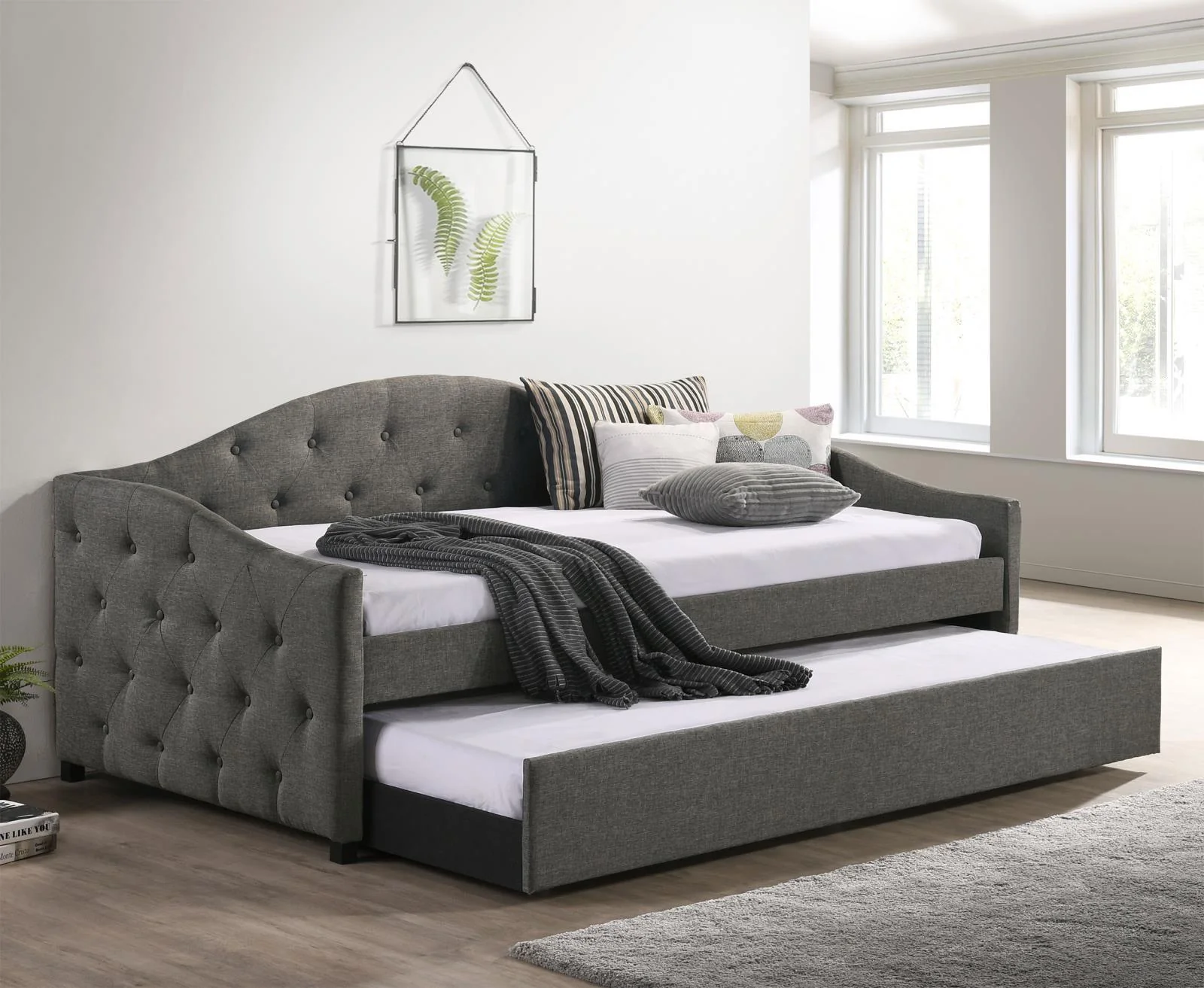 Sadie Upholstered Twin Daybed With Trundle - Image 1