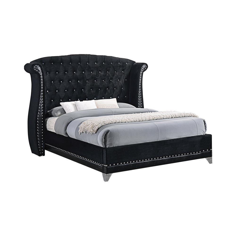 Barzini King Tufted Upholstered Bed Black - Image 1