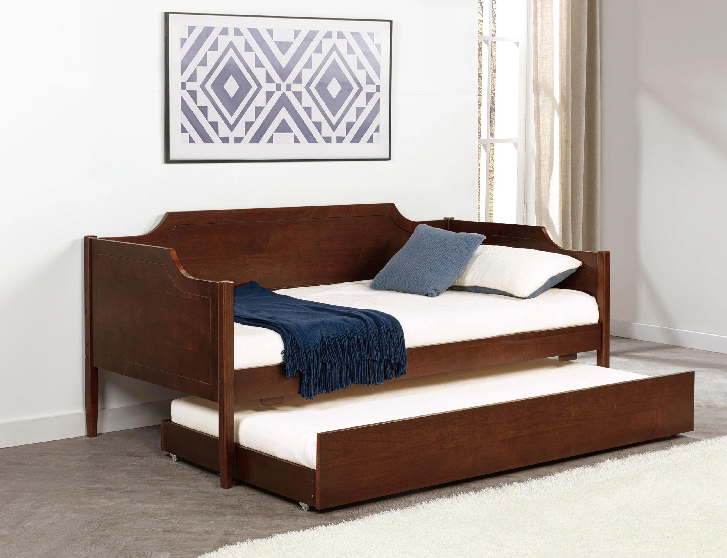 Redding Wood Twin Daybed With Trundle Cherry - Image 2