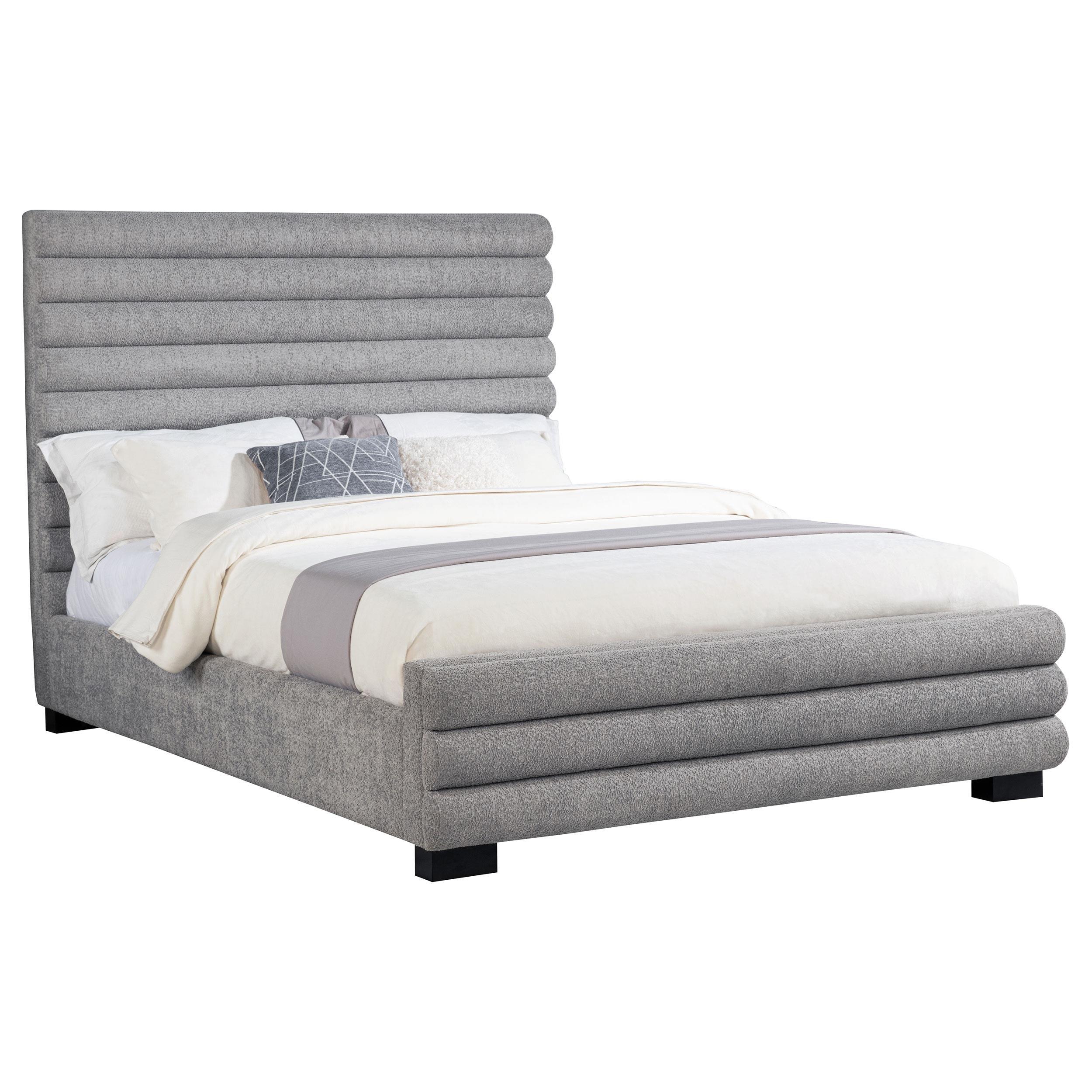 Patricia 58-inch Boucle Upholstered Eastern King Bed Grey - Image 3