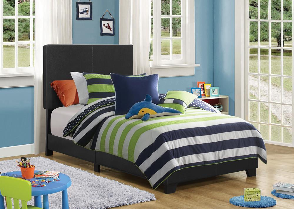 Dorian Upholstered Twin Bed Black - Image 1