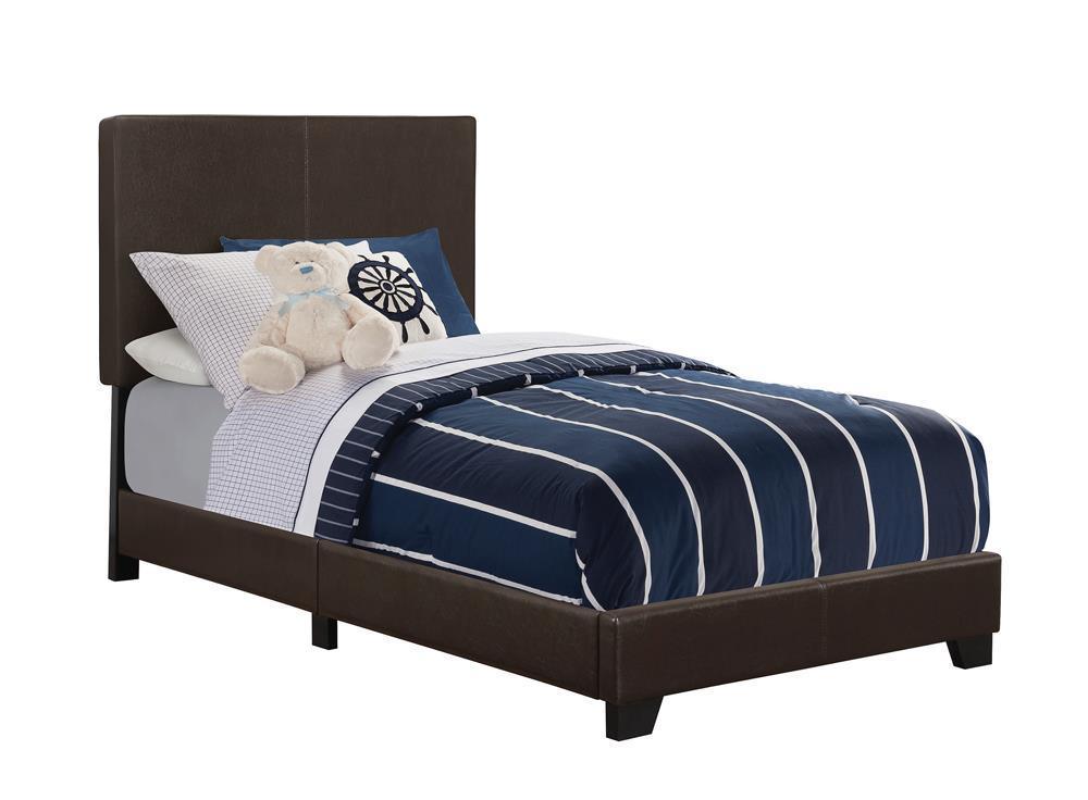 Dorian Upholstered Twin Bed Brown - Image 2