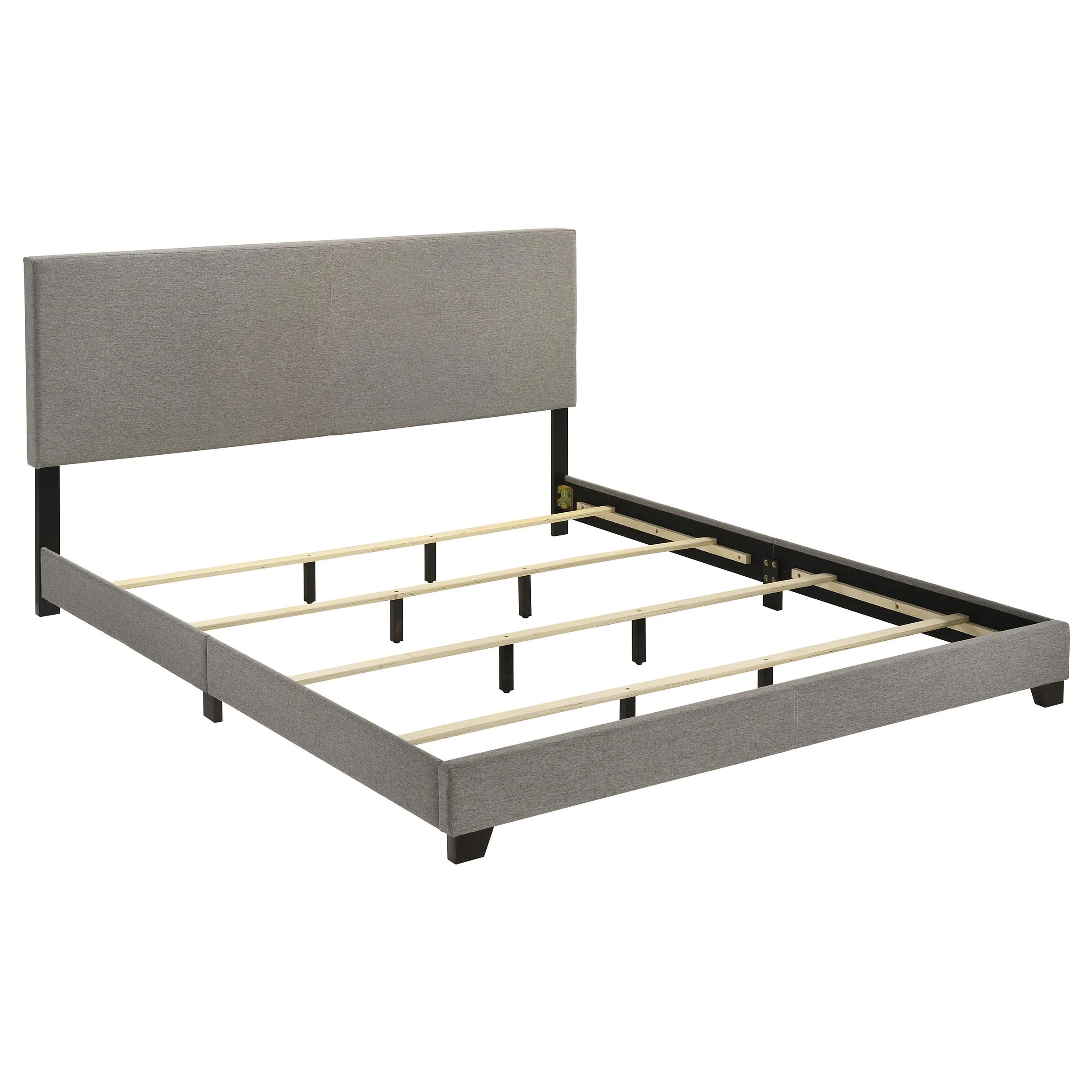 Dorian Fabric Upholstered Eastern King Panel Bed Taupe - Image 2