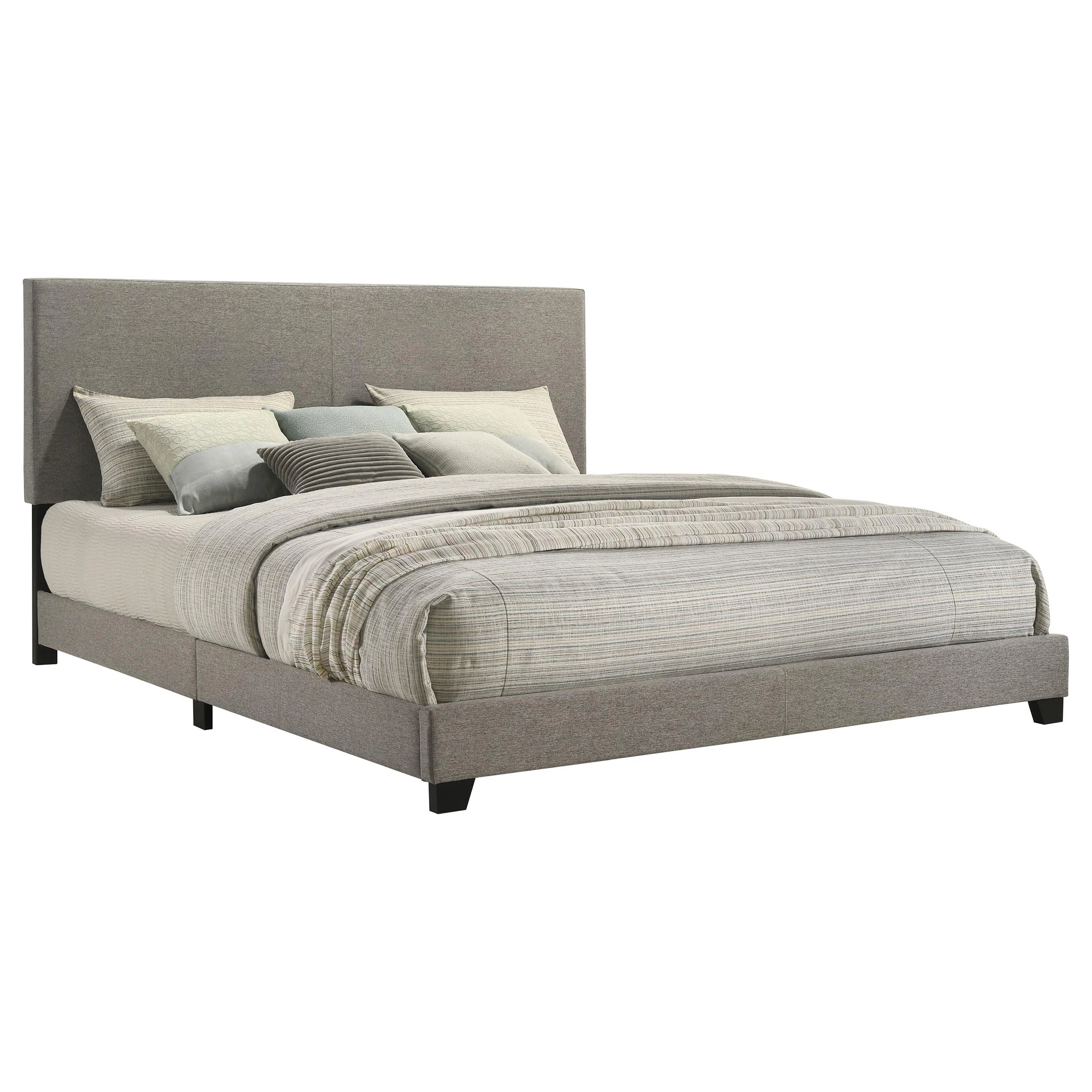 Dorian Fabric Upholstered Eastern King Panel Bed Taupe - Image 3
