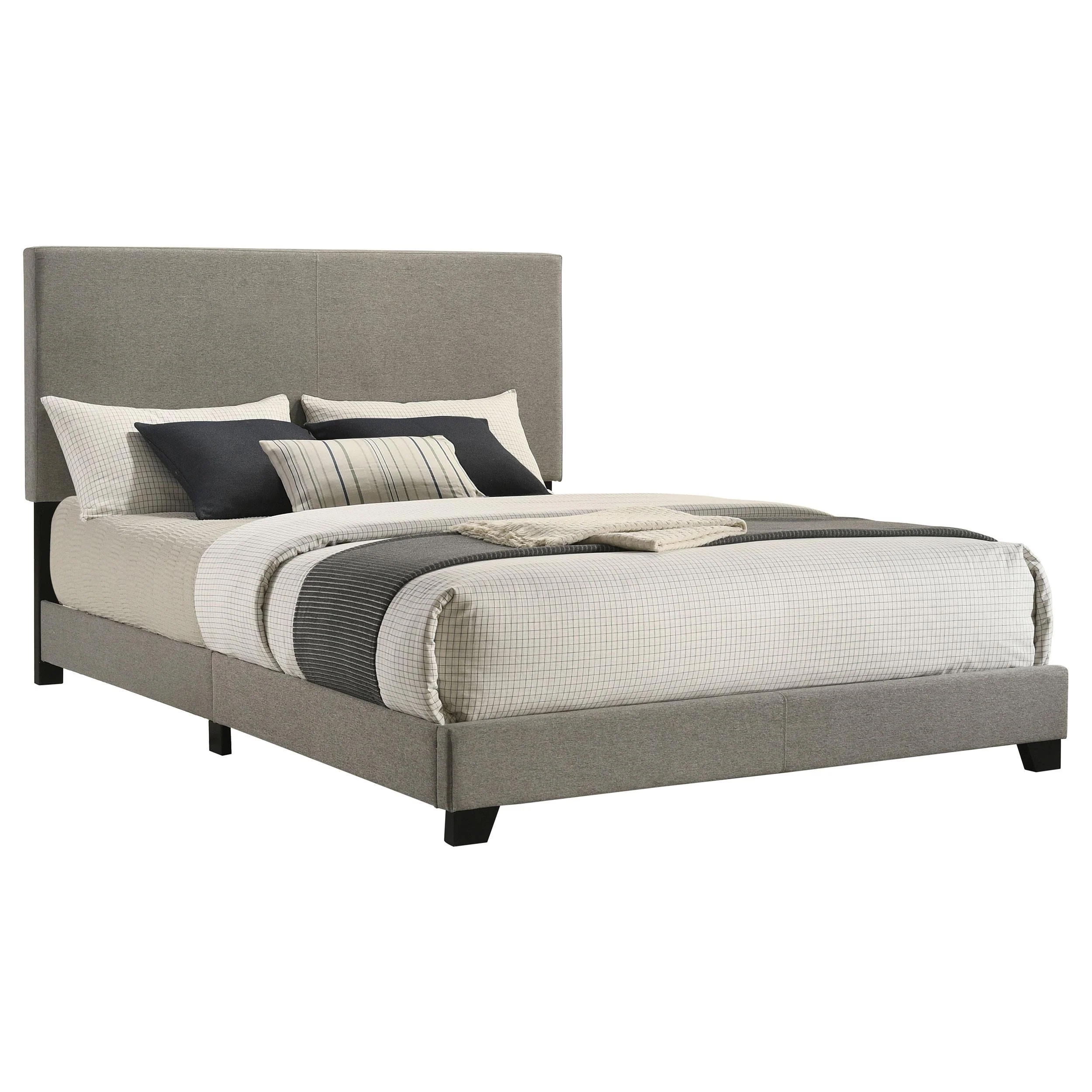 Dorian Fabric Upholstered Queen Panel Bed Taupe - Image 3