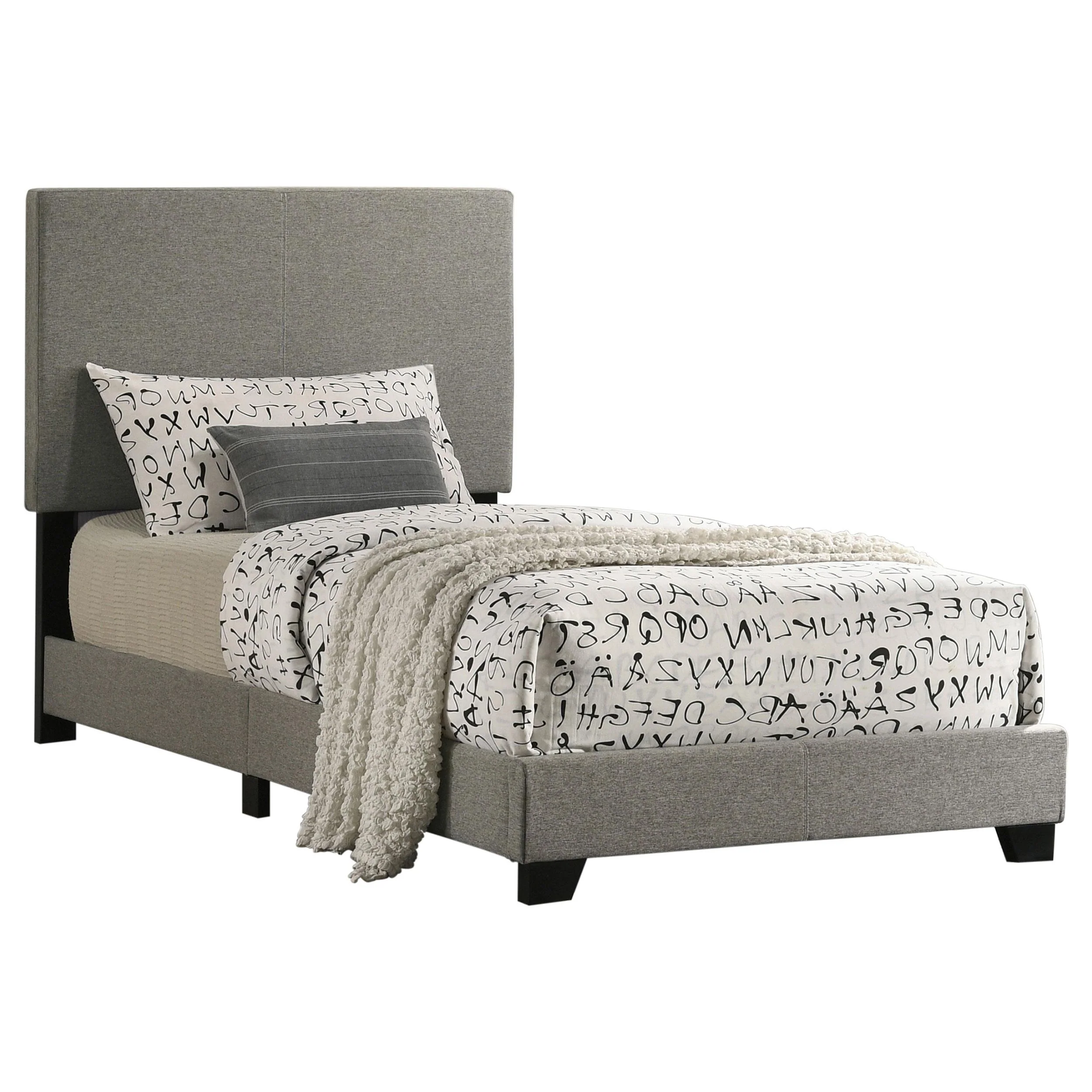 Dorian Fabric Upholstered Twin Panel Bed Taupe - Image 3