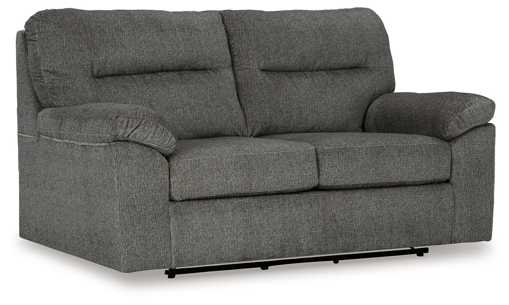 Bindura Mineral Velvet Glider Loveseat - Image 2
